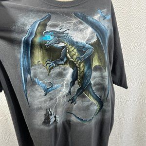 ODM Art Graphics Fire Breathing Dragon Slayer Lightning Castle Fantasy Realm